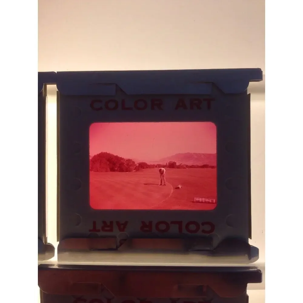 Lot of 4 Vintage 40s 50s Mid Century Man Playing Golf Photograph Color Slides